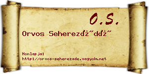 Orvos Seherezádé névjegykártya